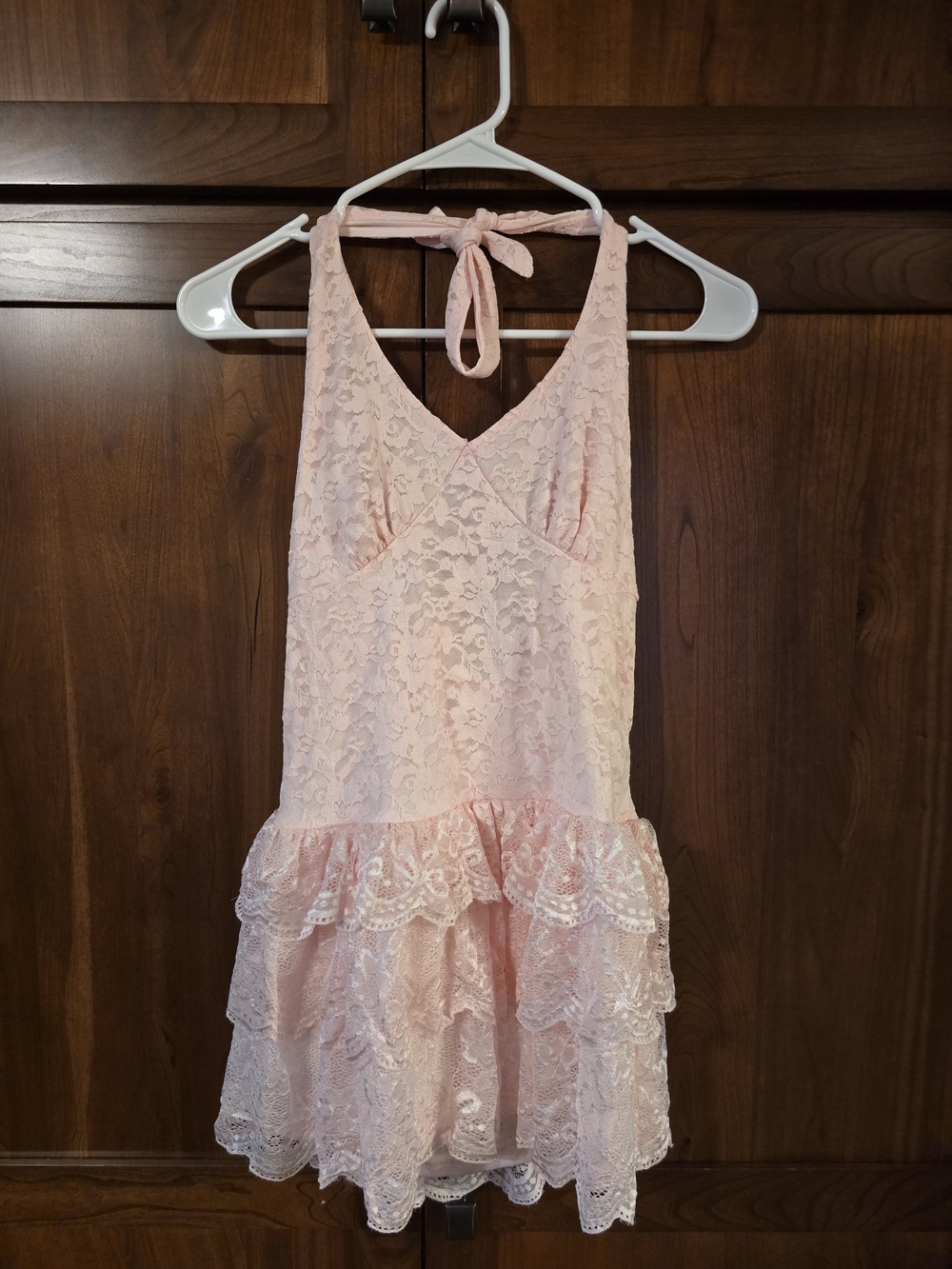 Lace Halter dress - Pale Pink
